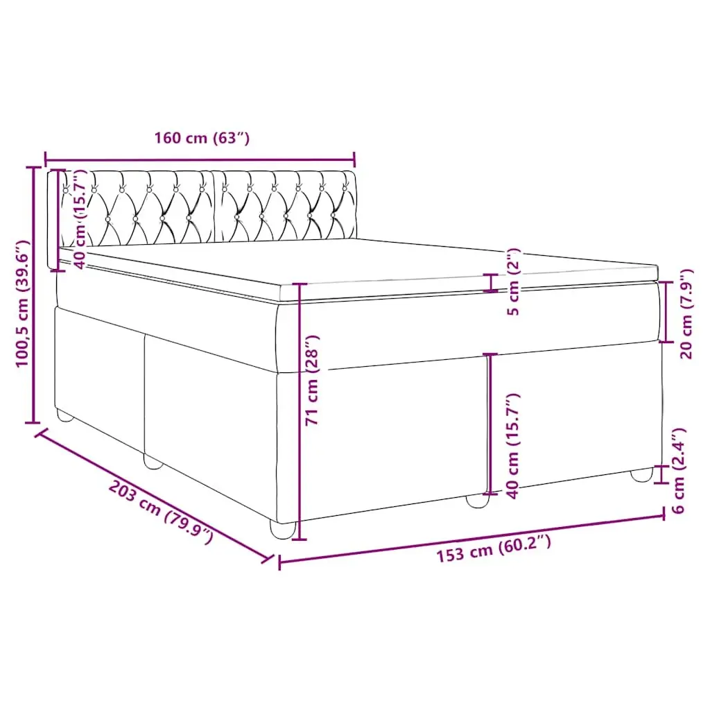Queen Box Spring Bed Grey Velvet Upholstered Frame with Pocket Spring Mattress