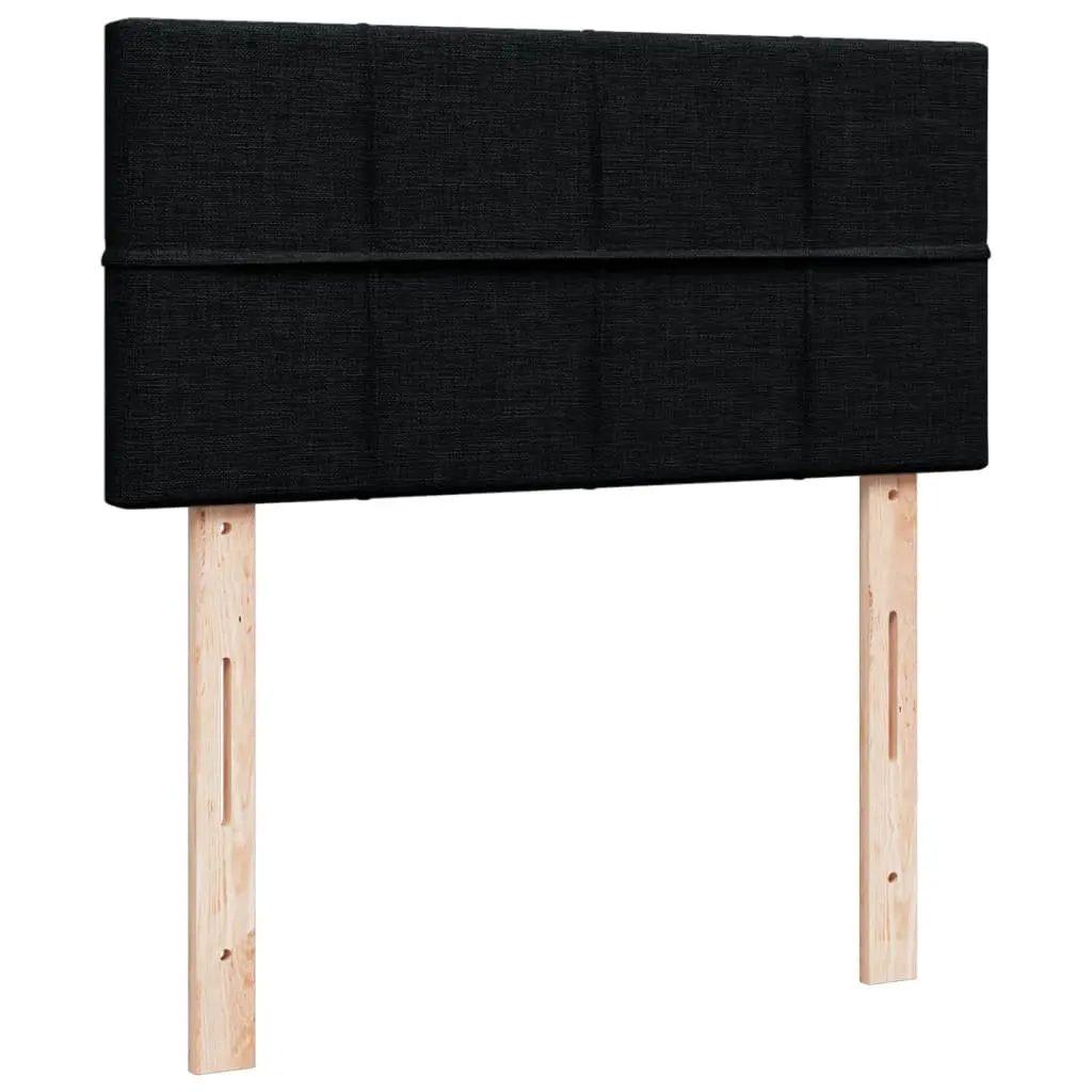 Pocket Spring Mattress Bed Frame with Slatted Base King Single Black Fabric
