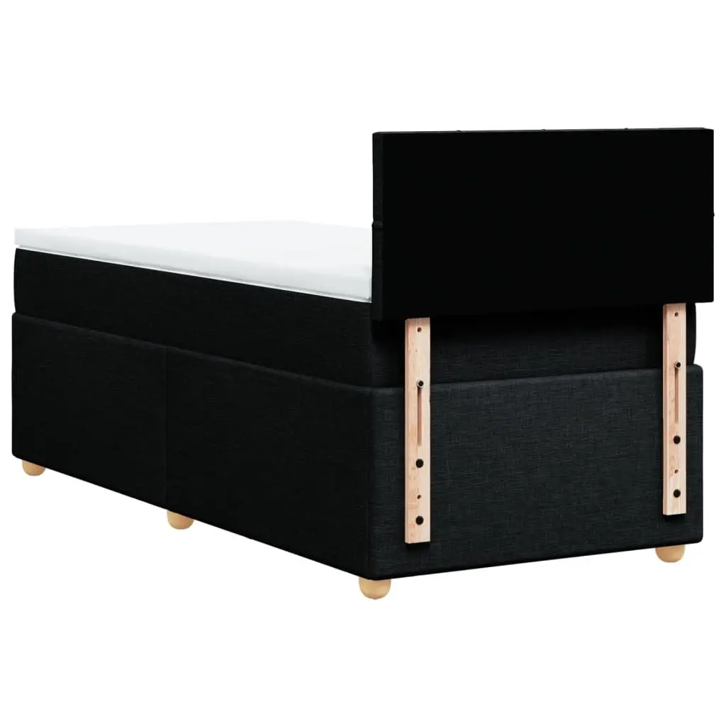 Pocket Spring Mattress Bed Frame with Slatted Base King Single Black Fabric