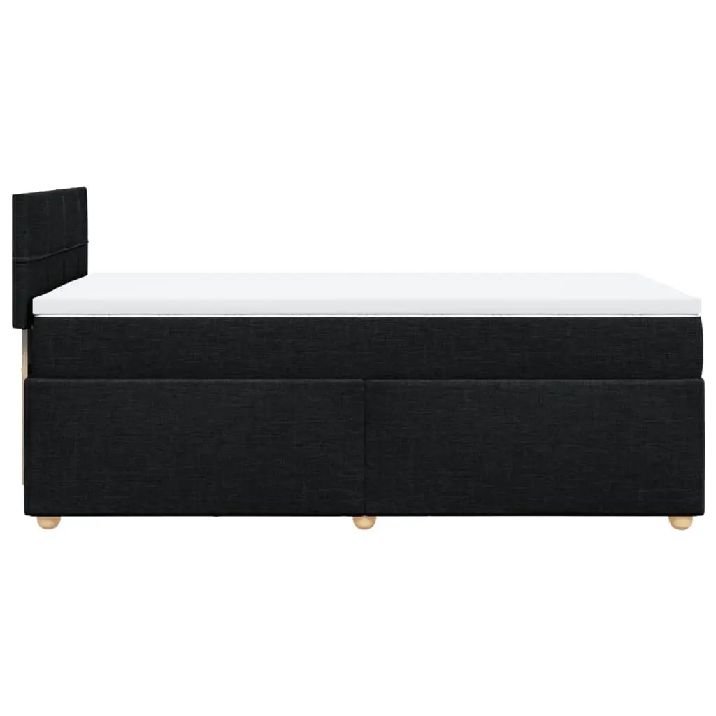 Pocket Spring Mattress Bed Frame with Slatted Base King Single Black Fabric