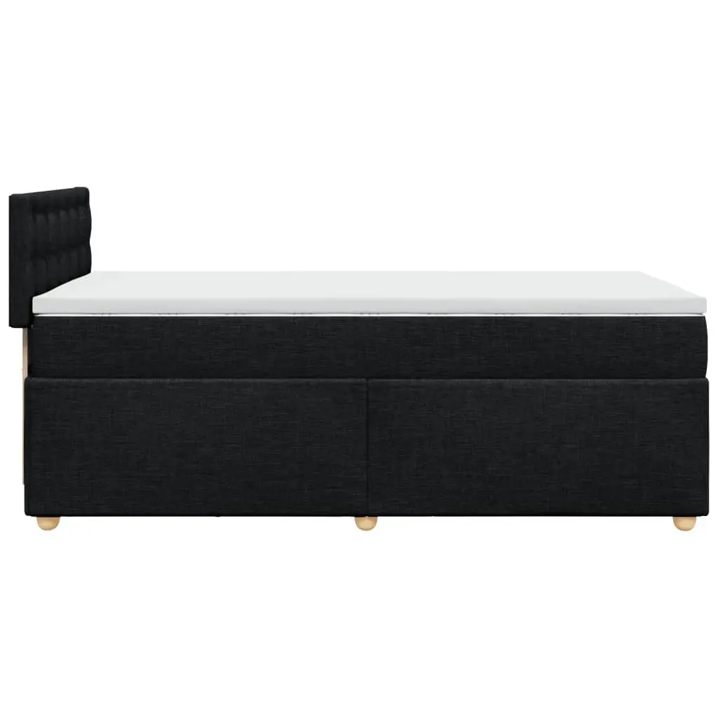 Box Spring Bed with Pocket Mattress Black Fabric King Single Size