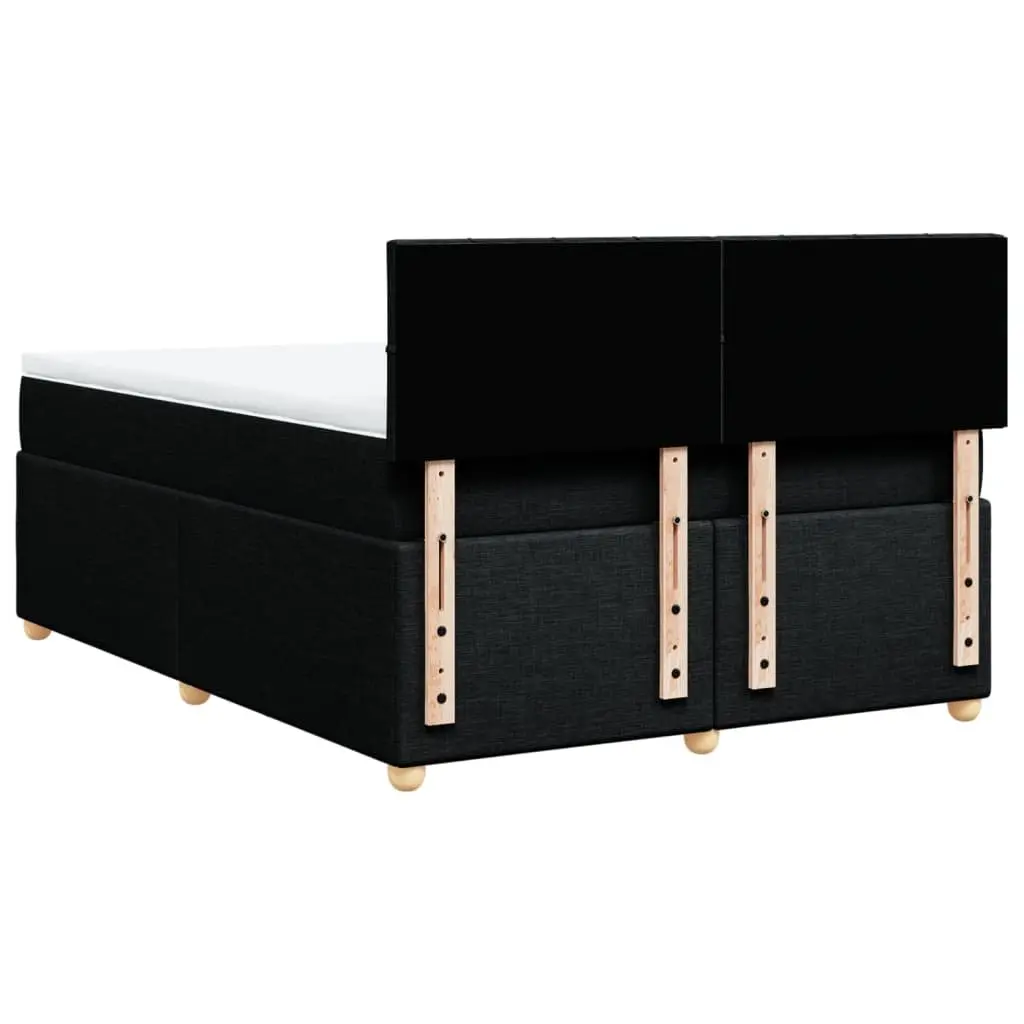 Box Spring Bed Pocket Spring Mattress Soft Black Fabric Bedroom Furniture