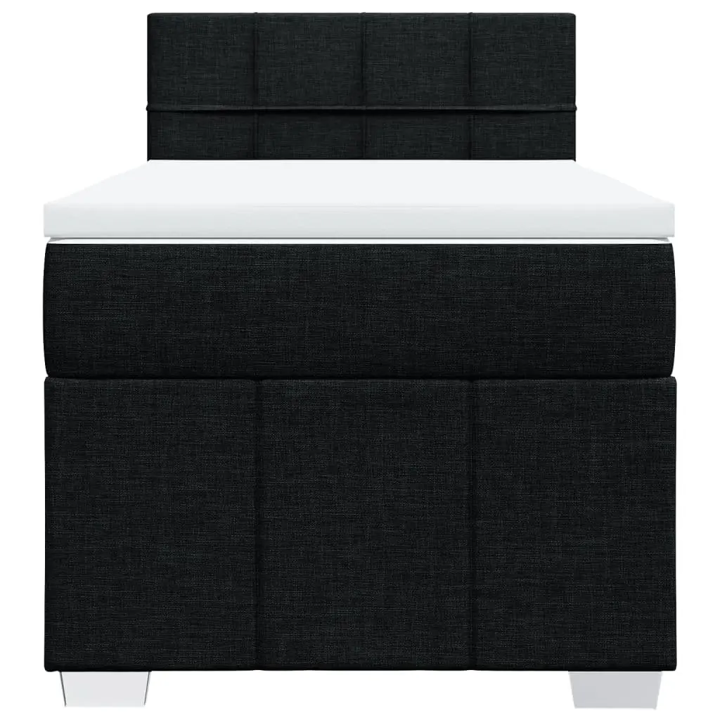 Box Spring Bed Pocket Spring Mattress King Single Black Fabric Frame