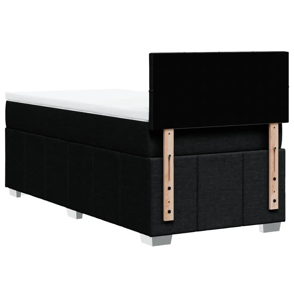 Box Spring Bed Pocket Spring Mattress King Single Black Fabric Frame