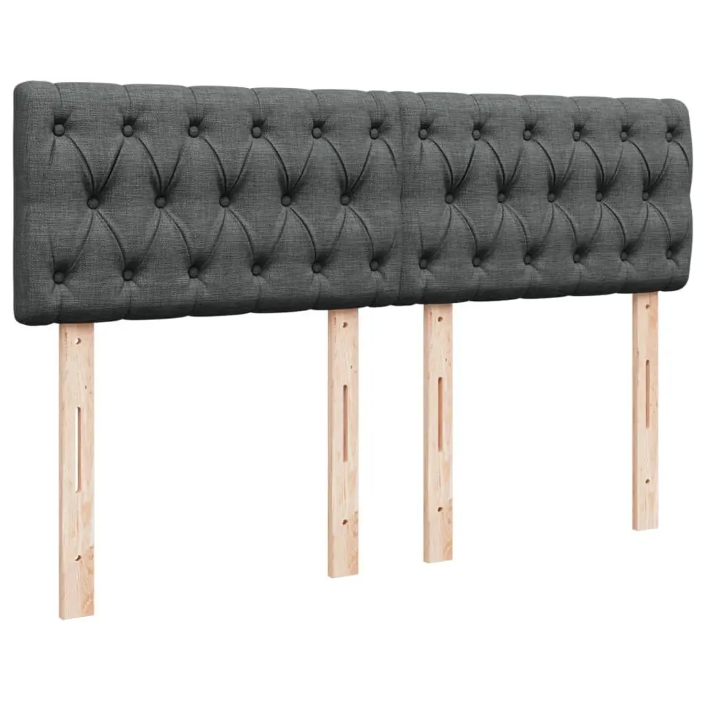 Double Box Spring Bed with Pocket Sprung Mattress Black Fabric Frame