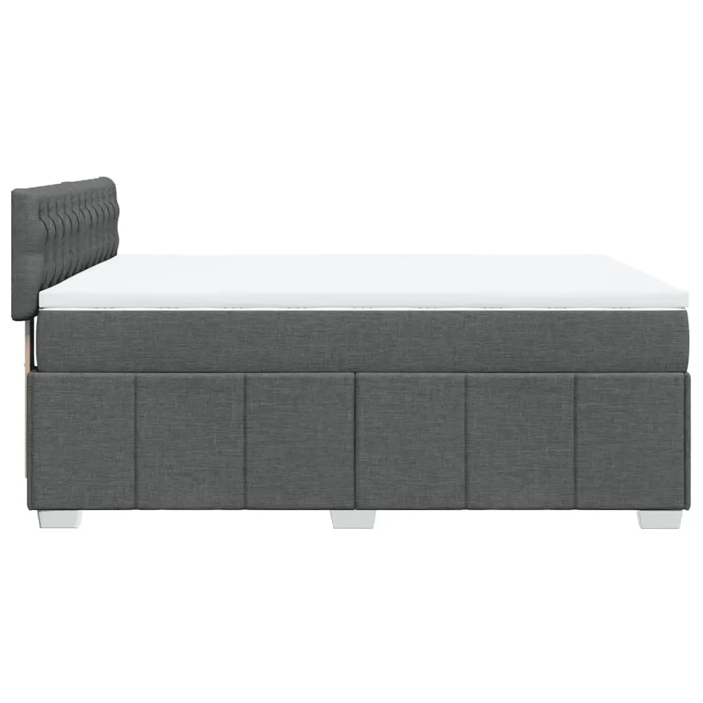 Double Box Spring Bed with Pocket Sprung Mattress Black Fabric Frame