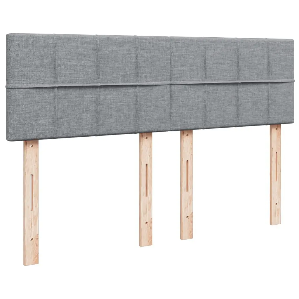 Queen Box Spring Bed with Pocket Spring Mattress Grey Fabric