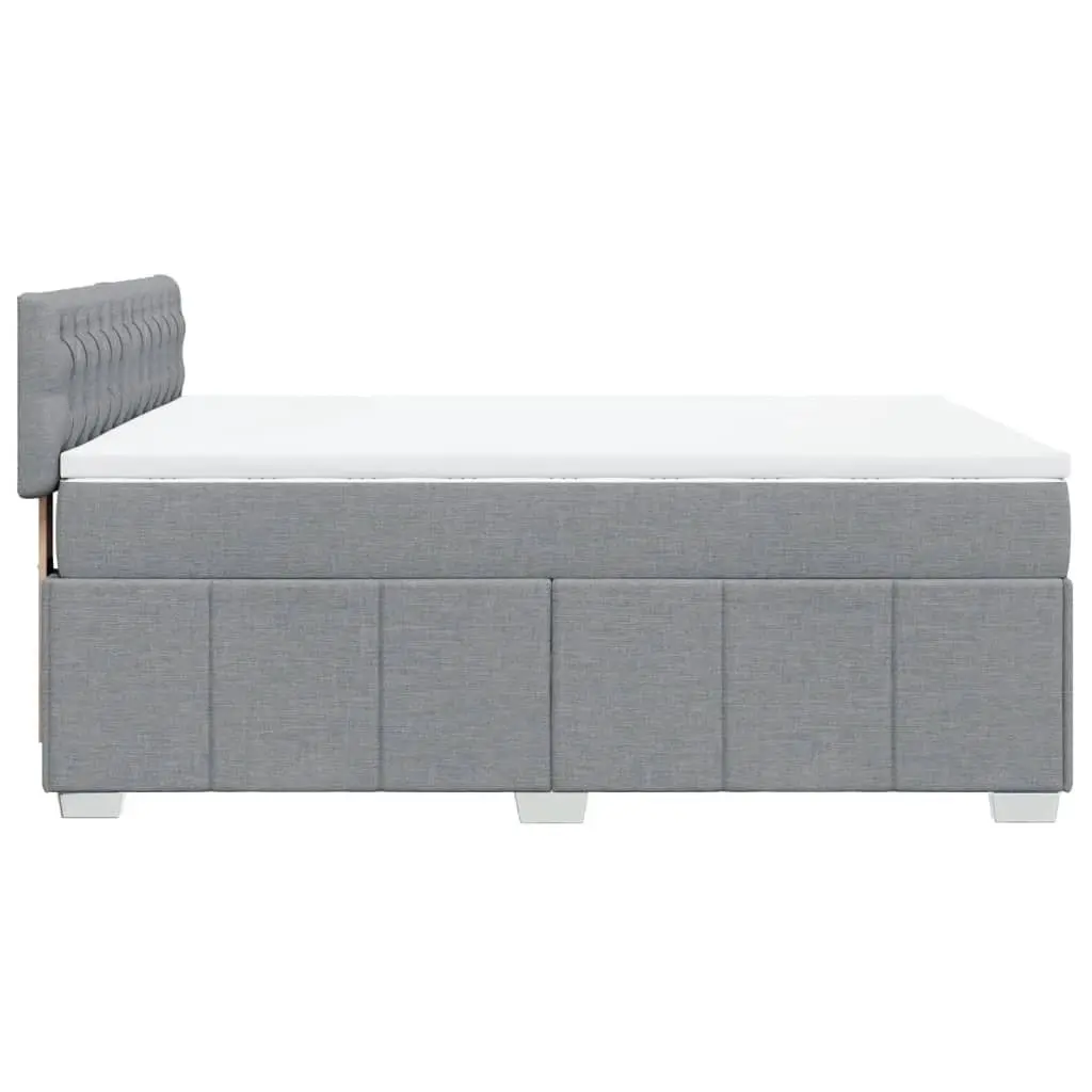 Queen Box Spring Bed with Pocket Spring Mattress Dark Grey Fabric