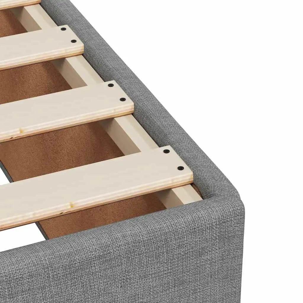 Queen Bed Frame with Pocket Spring Mattress Grey Fabric Upholstery
