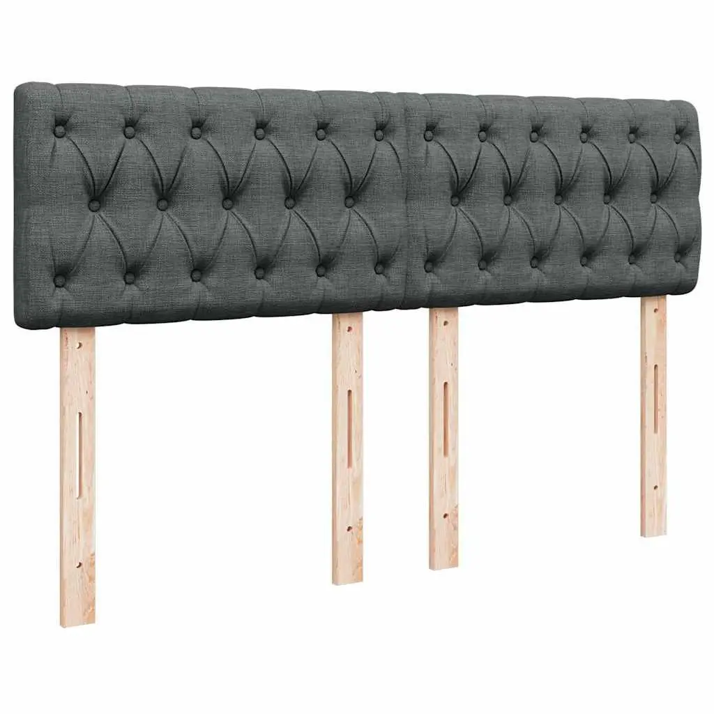 Queen Box Spring Bed with Pocket Spring Mattress Grey Fabric