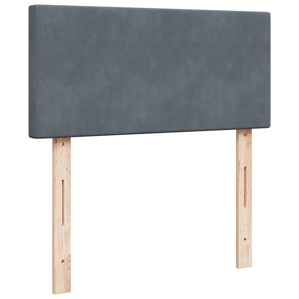 Box Spring Bed King Single Velvet Frame with Pocket Mattress Grey