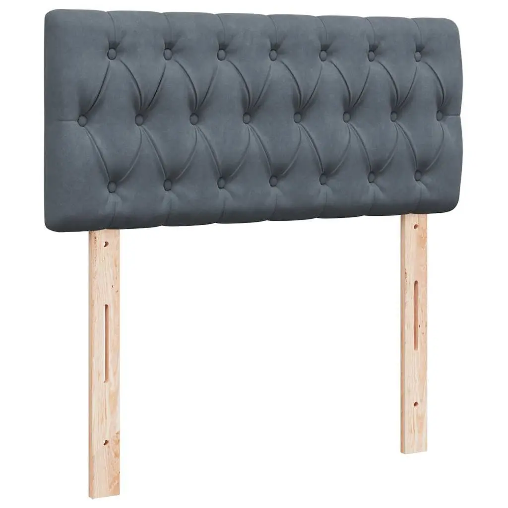 Pocket Spring Mattress Box Spring Bed King Single Dark Grey Velvet