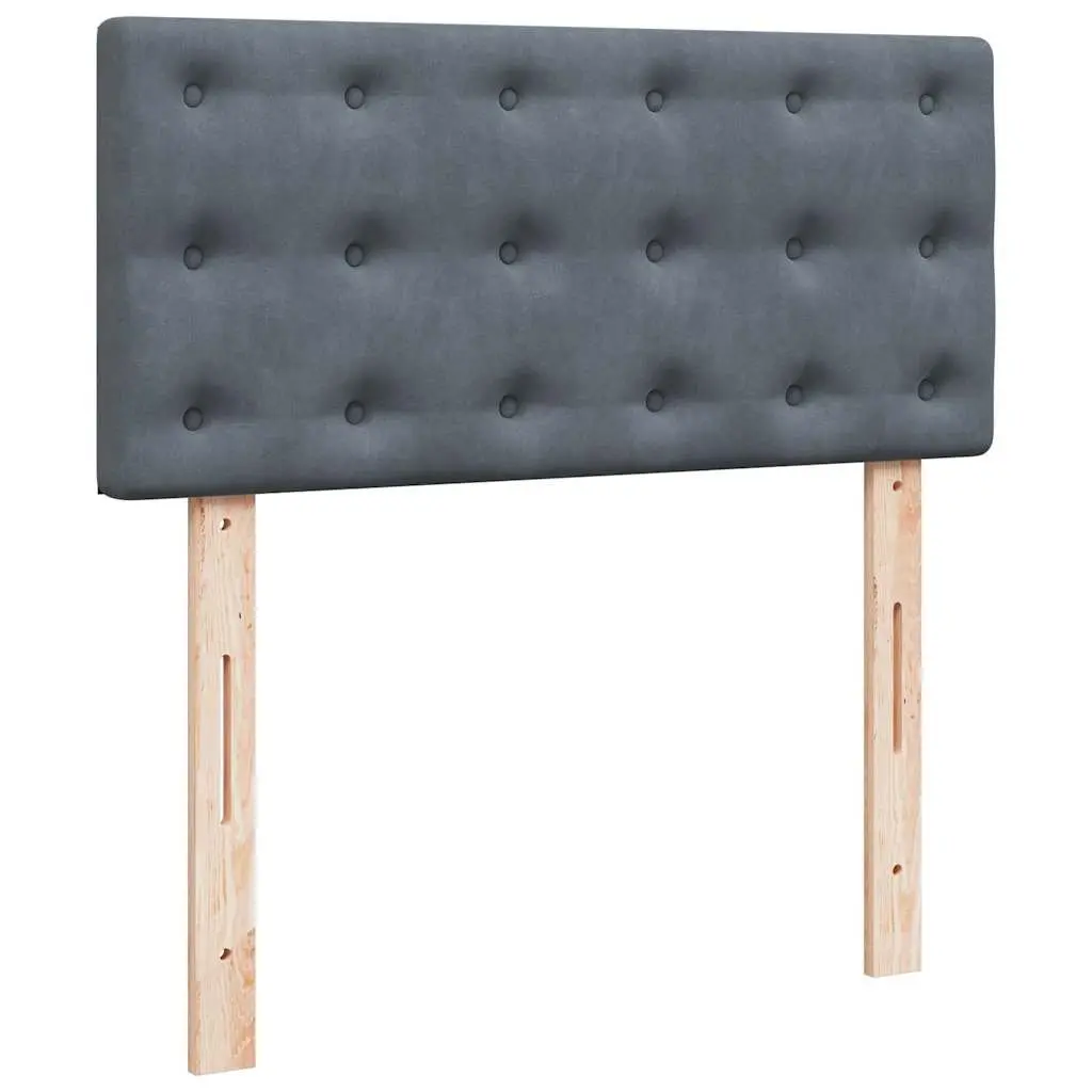 Box Spring Bed with Pocket Mattress Grey Velvet King Single