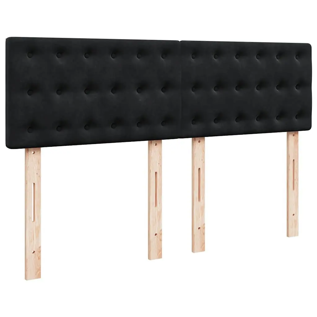 Box Spring Bed with Pocket Spring Mattress Double Black Velvet Bedroom Furniture