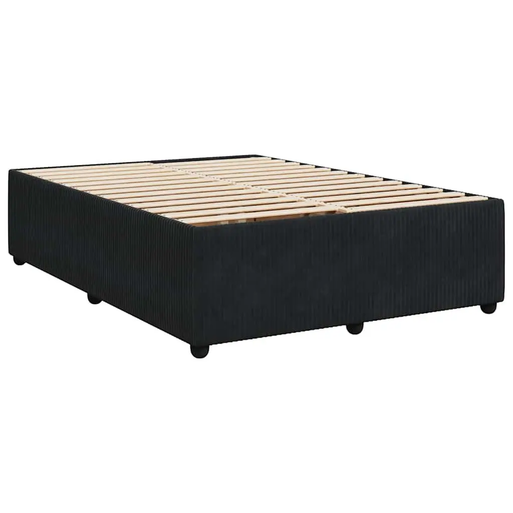 Box Spring Bed with Pocket Spring Mattress Double Black Velvet Bedroom Furniture