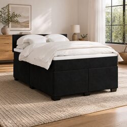 Your Dream Queen Box Spring Bed with Velvet and LED Lights