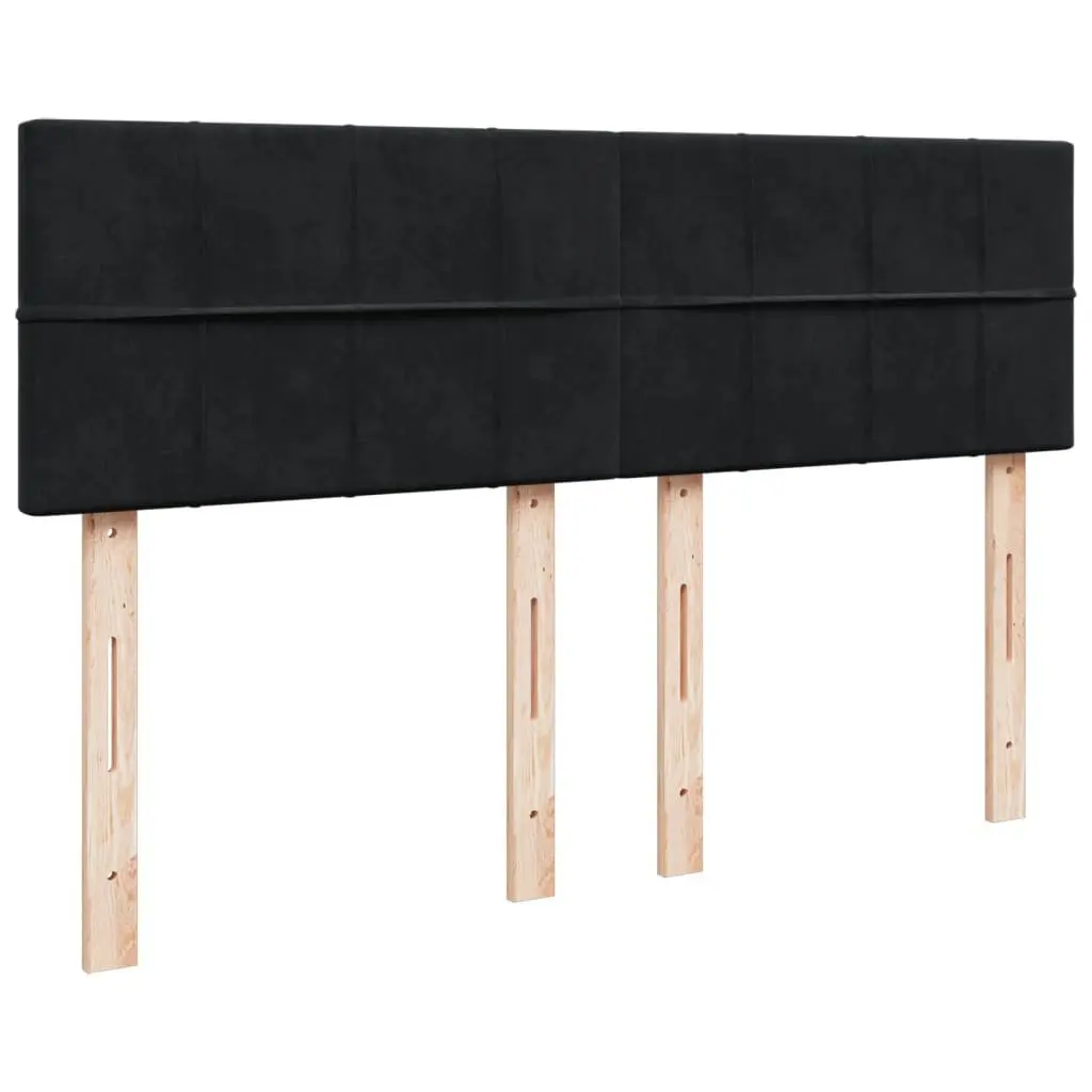 Queen Box Spring Bed with Velvet and LED Lights