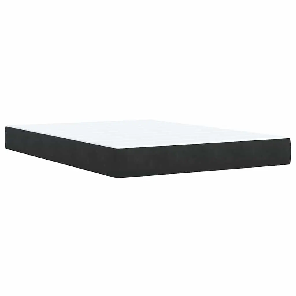 Queen Box Spring Bed with Velvet and LED Lights