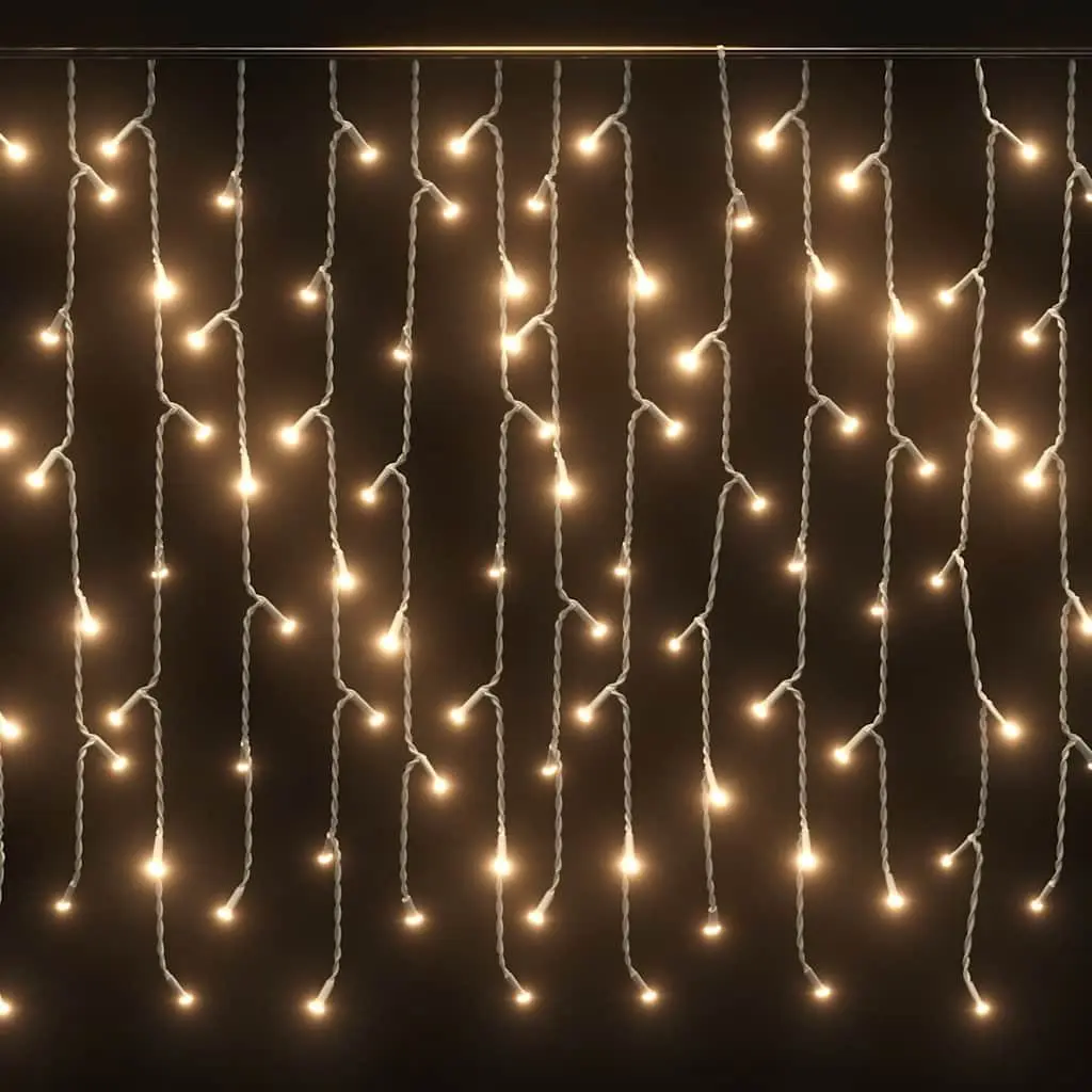 LED Curtain Icicle Lights Warm White 10m 400 LEDs