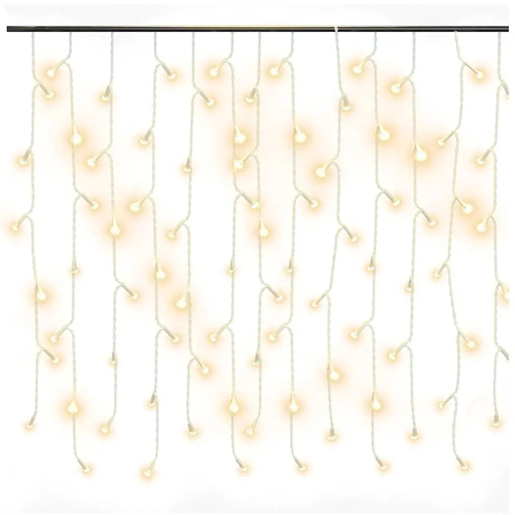 LED Curtain Icicle Lights Warm White 10m 400 LEDs