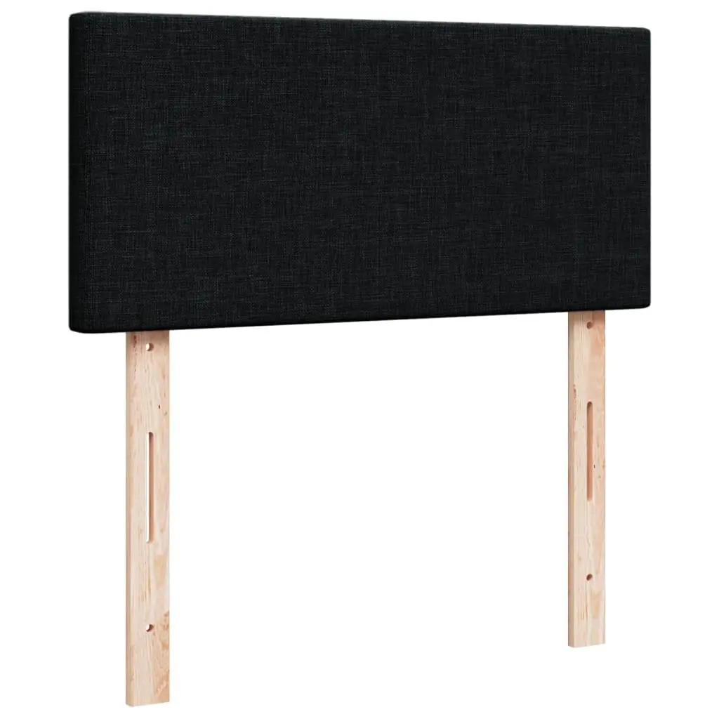 Box Spring Bed Pocket Spring Mattress King Single Size with Adjustable LED Lights Black Fabric