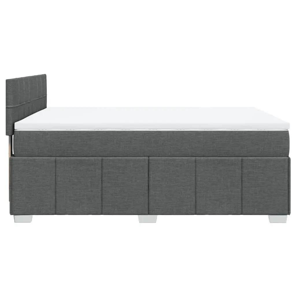 Queen Pocket Spring Mattress Bed with Adjustable LED Lights Grey Fabric