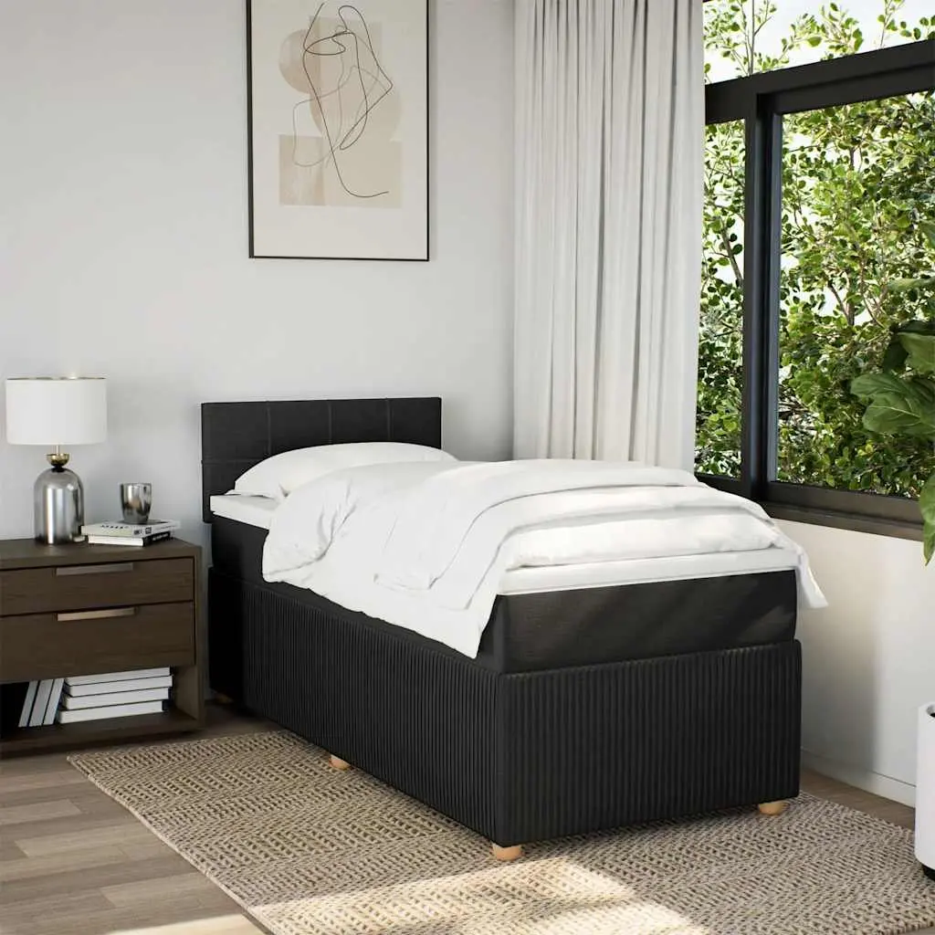 Box Spring Bed Pocket Spring Mattress King Single with Adjustable LED Lights Dark Grey