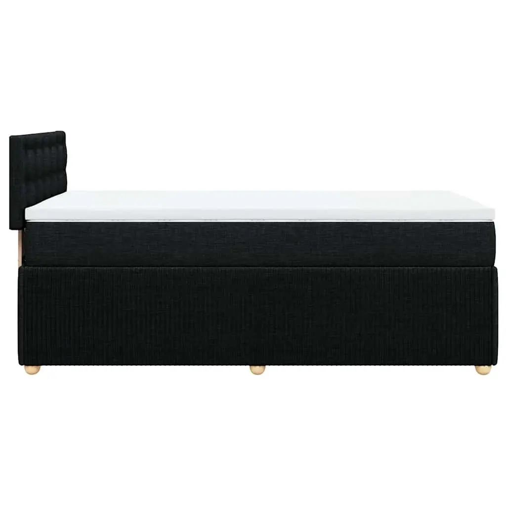 Box Spring Bed with Pocket Spring Mattress LED Lights King Single Dark Grey Fabric