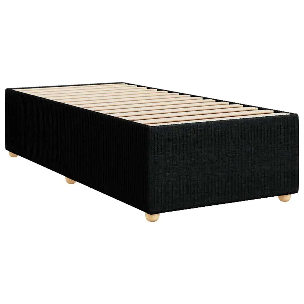 Box Spring Bed with Pocket Spring Mattress LED Lights King Single Dark Grey Fabric