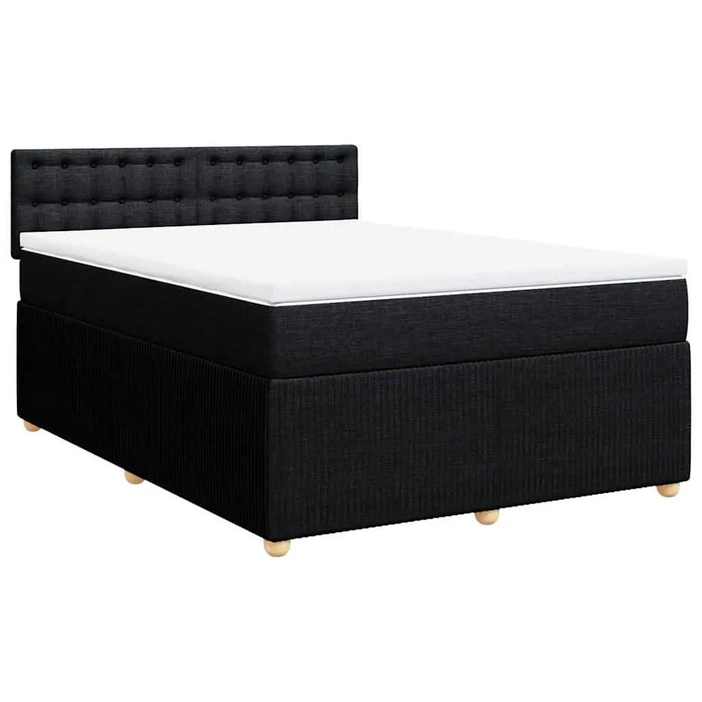 Double Box Spring Bed with Pocket Spring Mattress and LED Lights
