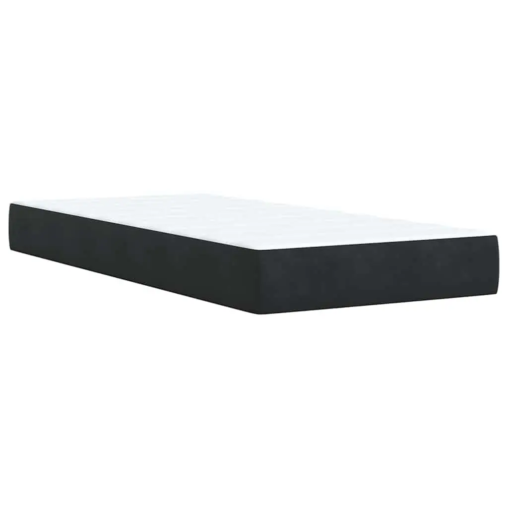 Box Bed with Integrated LED Lighting and Pocket Spring Mattress King Single Velvet Grey
