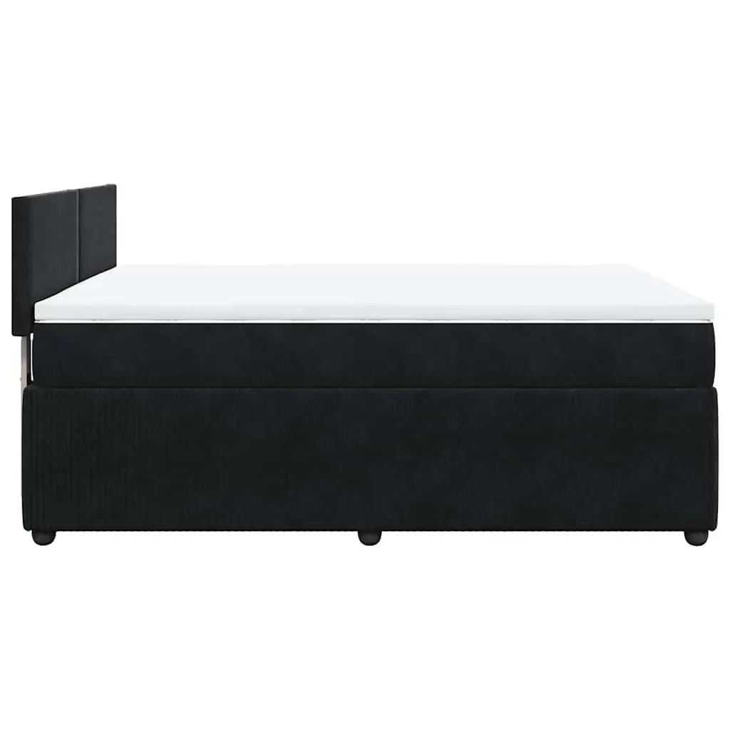 Double Velvet Bed with Pocket Spring Mattress and Adjustable LED Lighting