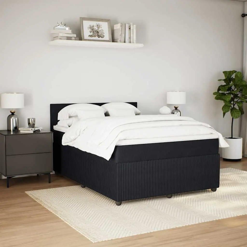 Double Velvet Bed with Pocket Spring Mattress and Adjustable LED Lighting