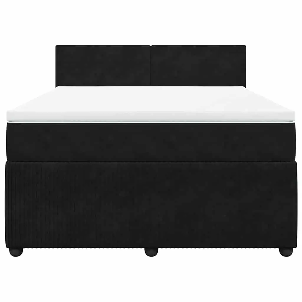 Double Velvet Bed with Pocket Spring Mattress and Adjustable LED Lighting