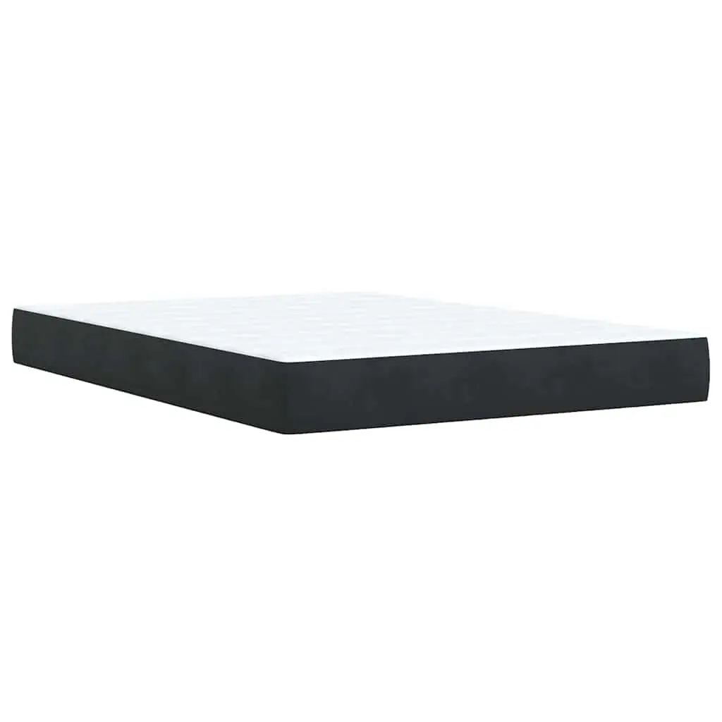 Box Spring Bed with Pocket Mattress LED Lights Double Velvet Grey Bedroom