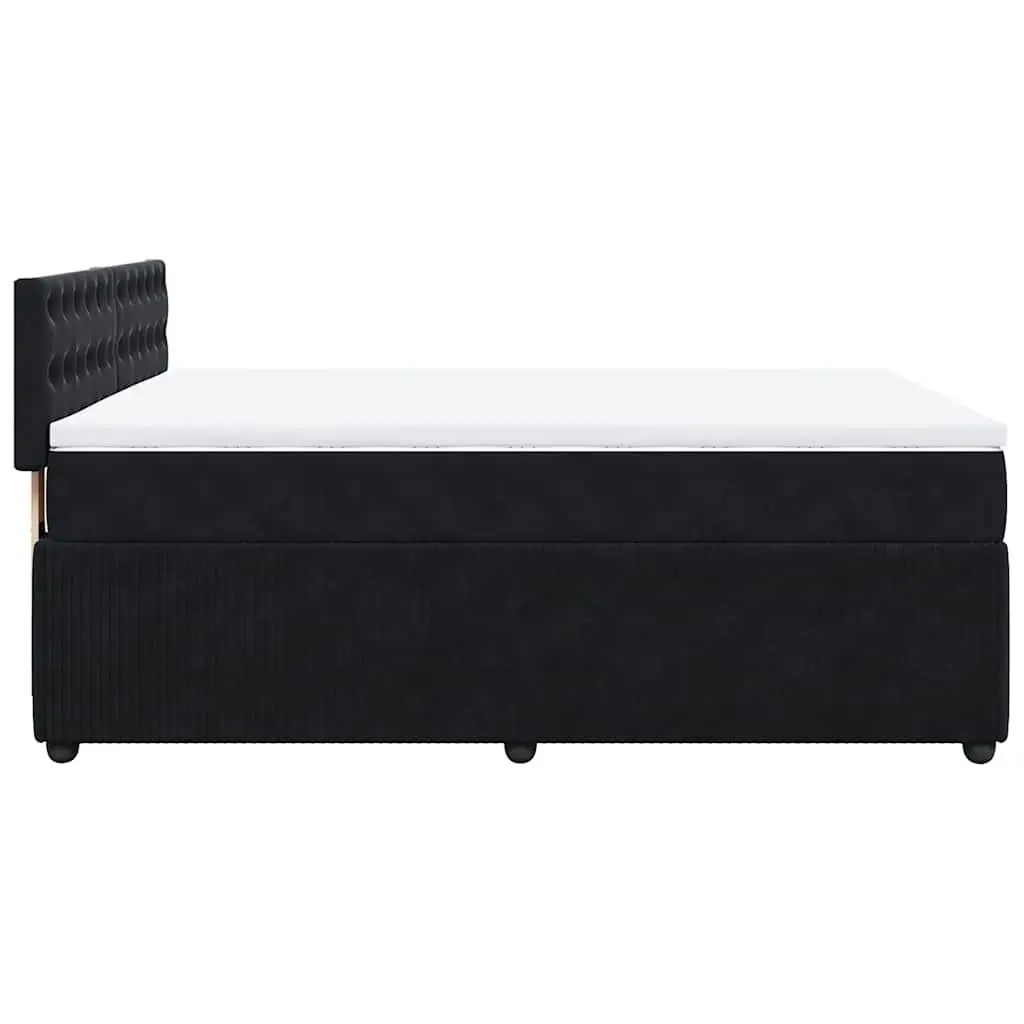 Box Spring Bed with Pocket Spring Mattress LED Lights Grey Double Velvet