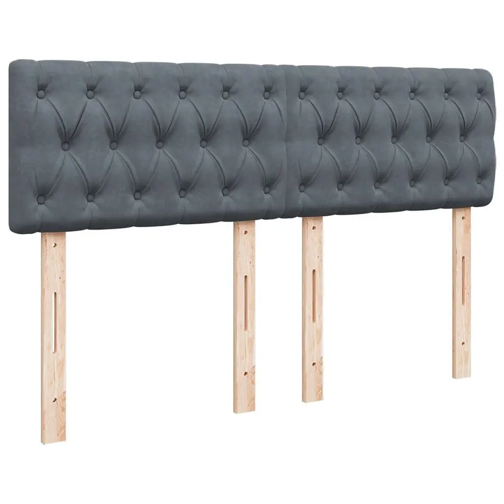 Queen Bed with Adjustable LED Lights Grey Velvet Pocket Spring Mattress