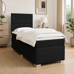 King Single Box Spring Bed with Pocket Mattress Height Adjustable Headboard