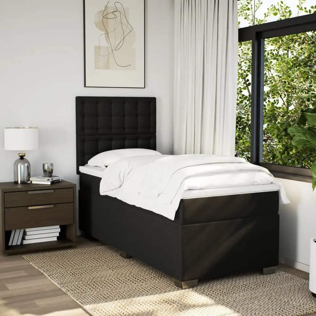 Box Spring Bed with Pocket Mattress Height-Adjustable Headboard King Single