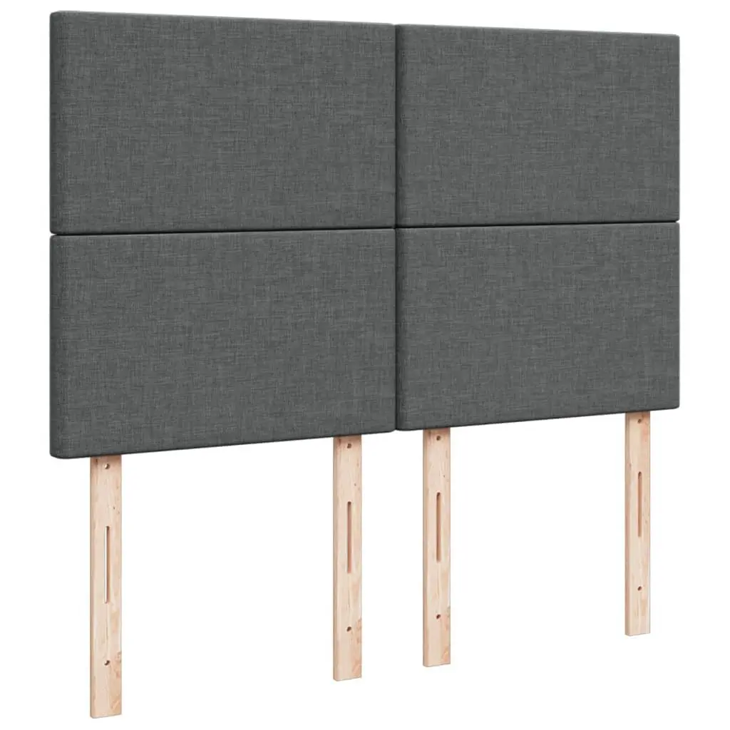 Queen Box Spring Bed with Pocket Spring Mattress Height-Adjustable Headboard Dark Grey