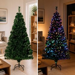 Artificial Christmas Tree 150cm Green Fibre Optic Lights Stand Holiday