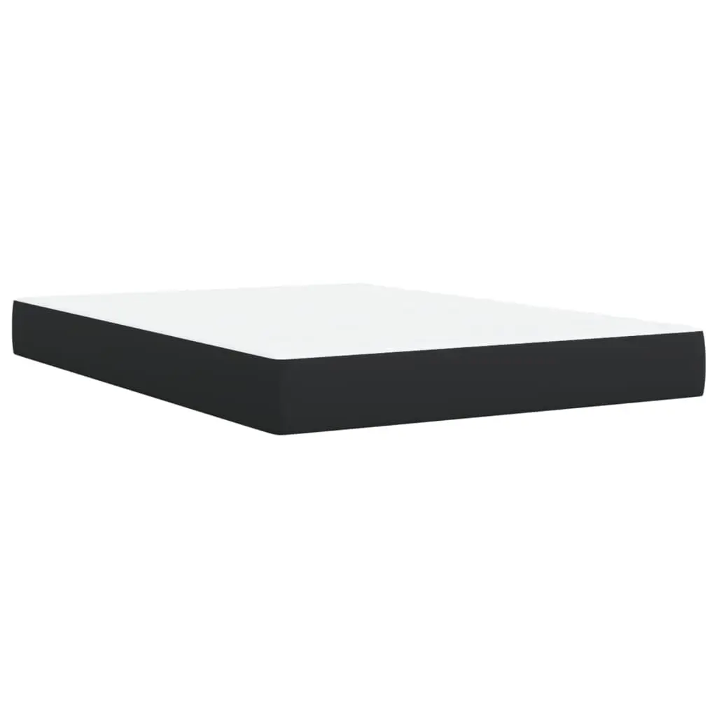 Queen Box Spring Bed Pocket Spring Mattress Adjustable Headboard Black Faux Leather Frame