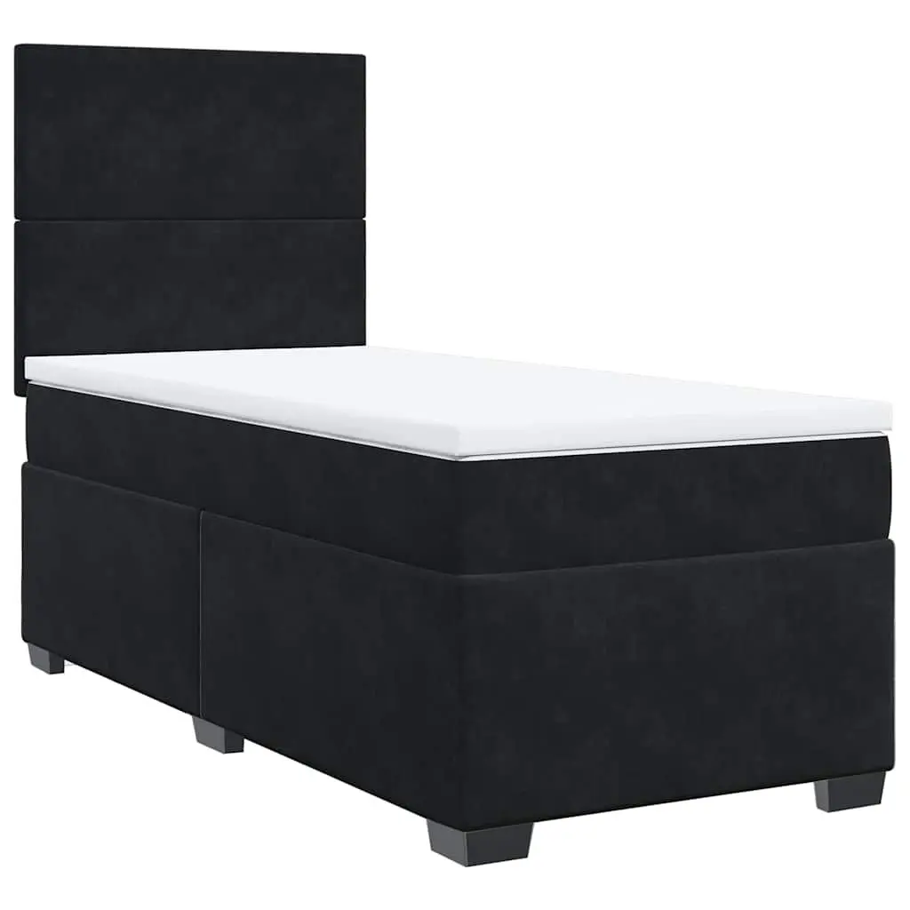 Black Velvet Box Spring Bed