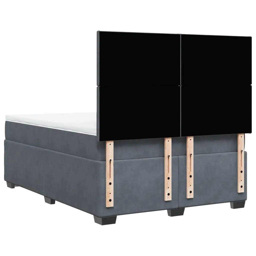 Queen Bed with Height Adjustable Headboard Pocket Spring Mattress Grey