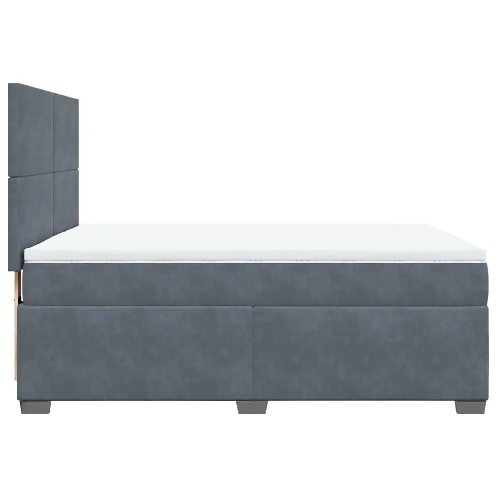 Queen Bed with Height Adjustable Headboard Pocket Spring Mattress Grey
