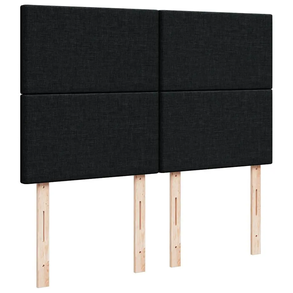 Queen Box Spring Bed with Pocket Mattress Black Velvet Adjustable Headboard