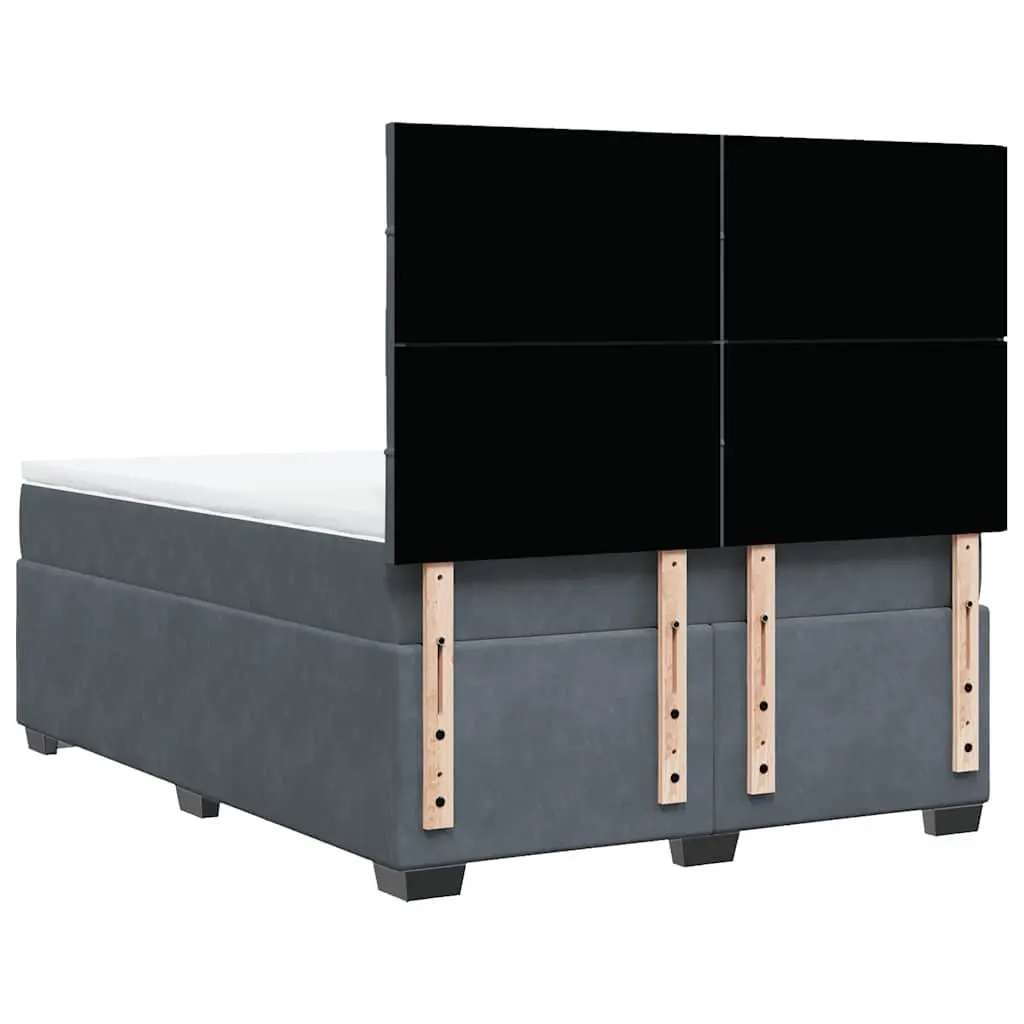 Queen Box Spring Bed with Pocket Spring Mattress Height Adjustable Headboard Grey