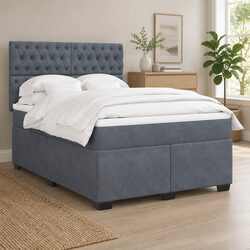 Your Perfect Queen Box Spring Bed with Velvet and Springs