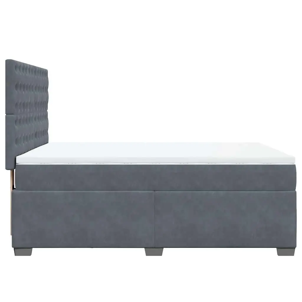 Queen Box Spring Bed with Height-Adjustable Headboard and Pocket Spring Mattress Velvet Upholstery