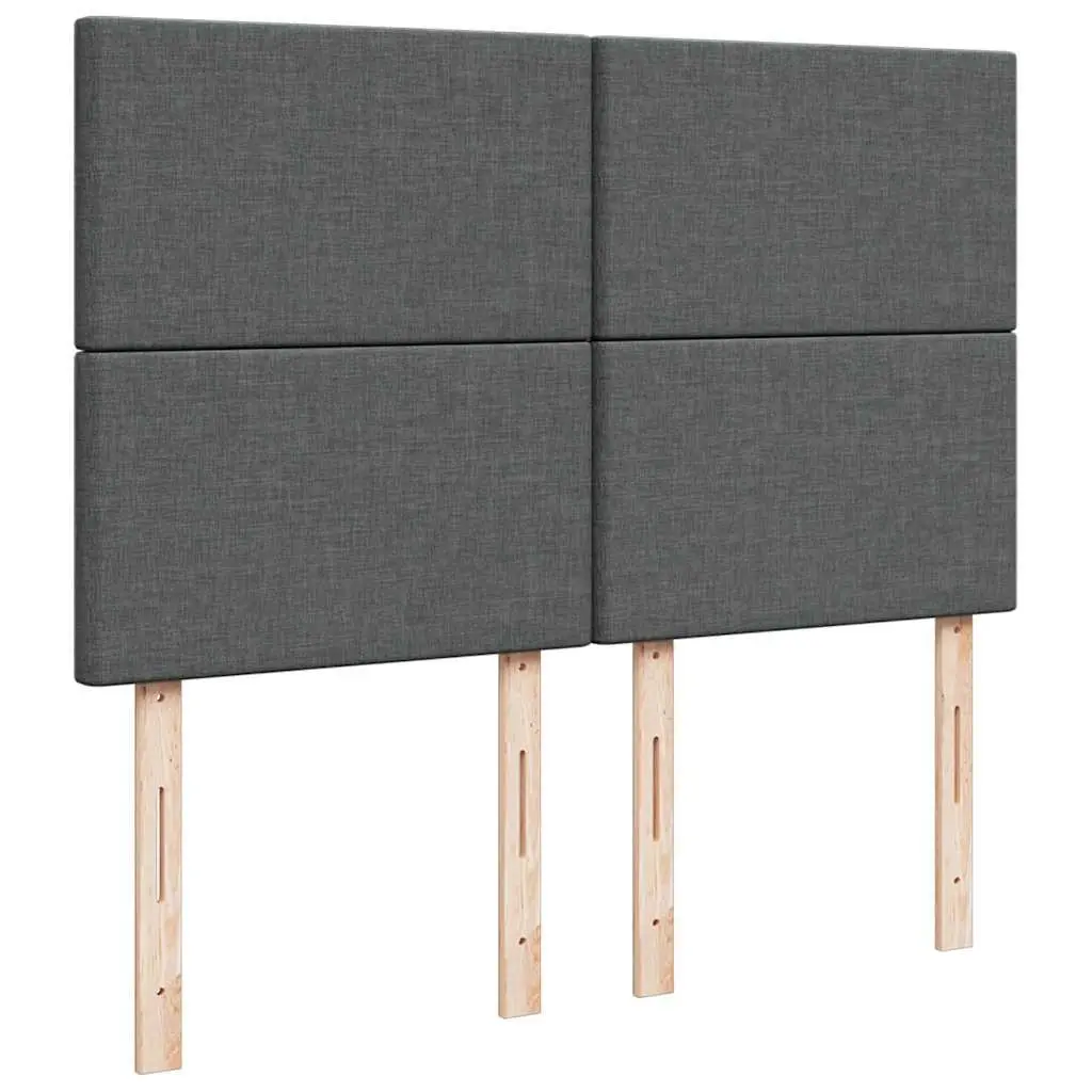 Queen Box Spring Bed with Pocket Mattress Height-Adjustable Headboard Grey